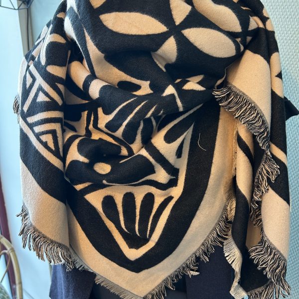 Echarpe noir et beige