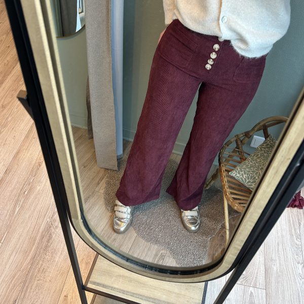 Pantalon velour bordeaux