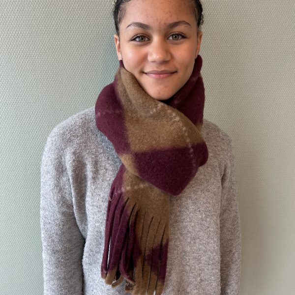 Echarpe losange bordeaux