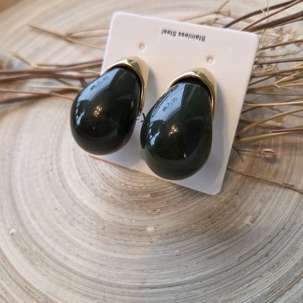 Boucles d'oreille kaki